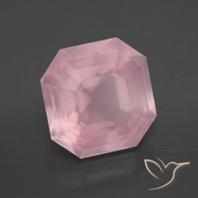 Quarzo rosa Rosa medio rosa naturale da 7.36 ct, Ottagonale / Taglio smeraldo, Trasparente