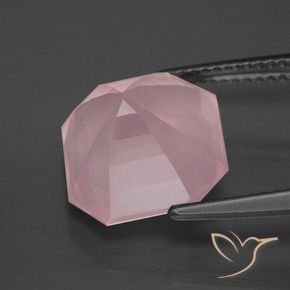 Quarzo rosa Rosa medio rosa naturale da 7.36 ct, Ottagonale / Taglio smeraldo, Trasparente