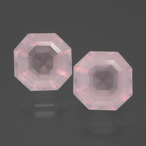 Quarzo rosa naturale rosa da 9,21 ct, taglio smeraldo, trasparente