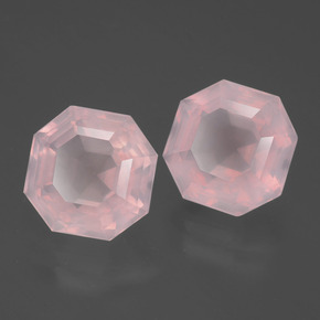Quarzo rosa naturale rosa da 9,21 ct, taglio smeraldo, trasparente