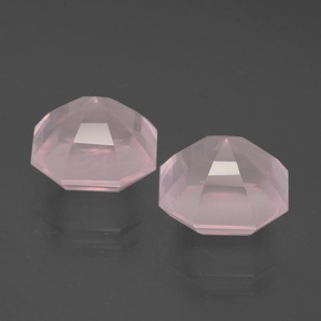 Quarzo rosa naturale rosa da 9,21 ct, taglio smeraldo, trasparente