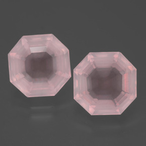 Quarzo rosa naturale rosa da 11,30 ct, taglio smeraldo, trasparente