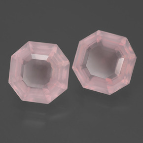 Quarzo rosa naturale rosa da 11,30 ct, taglio smeraldo, trasparente