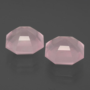 Quarzo rosa naturale rosa da 11,30 ct, taglio smeraldo, trasparente