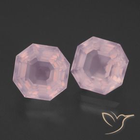 Quarzo rosa naturale rosa da 8,91 ct, taglio smeraldo, trasparente