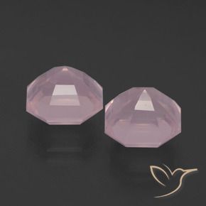 Quarzo rosa naturale rosa da 8,91 ct, taglio smeraldo, trasparente