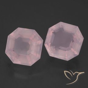 Gemme di Quarzo rosa Rosa chiaro naturale da 9.80 ct, Ottagonale / Taglio smeraldo, Trasparente
