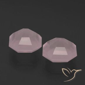 Gemme di Quarzo rosa Rosa chiaro naturale da 9.80 ct, Ottagonale / Taglio smeraldo, Trasparente