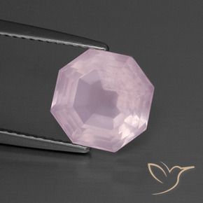 Quarzo rosa Rosa chiaro naturale da 3.71 ct, Ottagonale / Taglio smeraldo, Trasparente