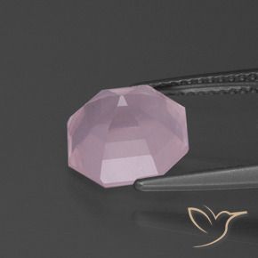 Quarzo rosa Rosa chiaro naturale da 3.71 ct, Ottagonale / Taglio smeraldo, Trasparente