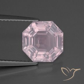 Quarzo rosa Rosa chiaro naturale da 3.76 ct, Ottagonale / Taglio smeraldo, Trasparente