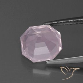 Quarzo rosa Rosa chiaro naturale da 3.76 ct, Ottagonale / Taglio smeraldo, Trasparente