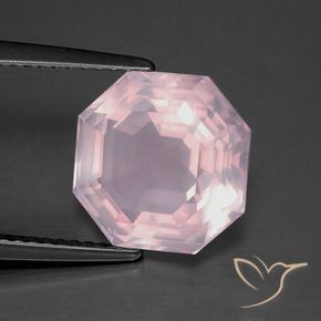 Quarzo rosa Rosa chiaro naturale da 4.84 ct, Ottagonale / Taglio smeraldo, Trasparente