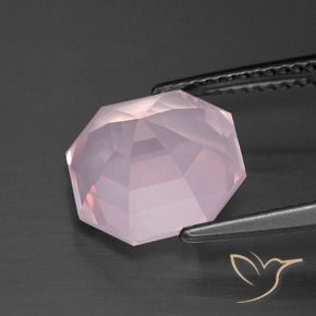 Quarzo rosa Rosa chiaro naturale da 4.84 ct, Ottagonale / Taglio smeraldo, Trasparente