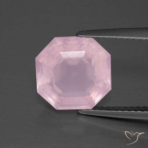 3.89ct Naturale Rosa chiaro Quarzo rosa, Taglio smeraldo, Trasparente