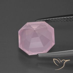 Quarzo rosa Rosa chiaro naturale da 3.89 ct, Ottagonale / Taglio smeraldo, Trasparente