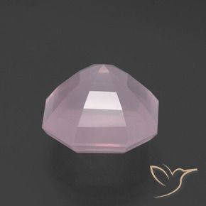 Quarzo rosa Rosa chiaro naturale da 9.72 ct, Taglio smeraldo, Trasparente