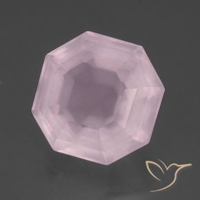 Quarzo rosa Rosa gomma da masticare naturale da 10.48 ct, Ottagonale / Taglio smeraldo, Trasparente