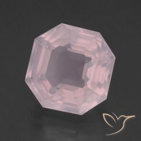 Quarzo rosa Rosa chiaro naturale da 10.27 ct, Ottagonale / Taglio smeraldo, Trasparente