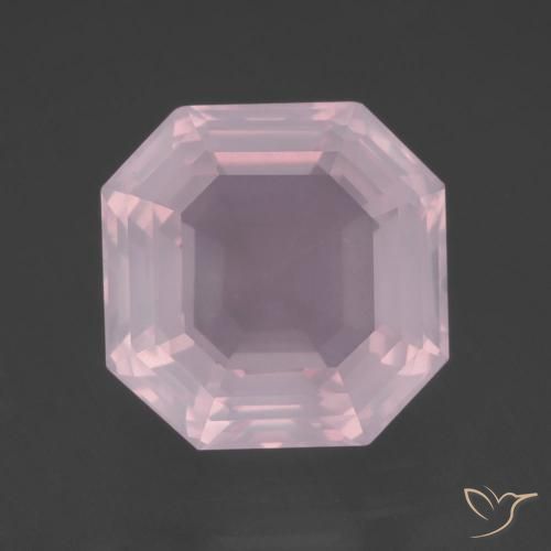 11.75ct Naturale Rosa chiaro Quarzo rosa, Taglio smeraldo, Trasparente