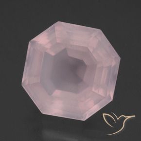 Quarzo rosa Rosa rosa naturale da 12.66 ct, Ottagonale / Taglio smeraldo, Trasparente
