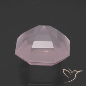 Quarzo rosa naturale rosa da 13,25 ct, taglio smeraldo, trasparente