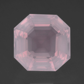 Quarzo rosa naturale rosa da 14,37 ct, taglio smeraldo, trasparente
