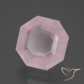 Quarzo rosa Rosa chiaro naturale da 4.32 ct, Ottagonale / Taglio smeraldo, Trasparente