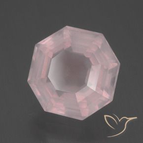 Quarzo rosa Rosa chiaro naturale da 4.23 ct, Ottagonale / Taglio smeraldo, Trasparente