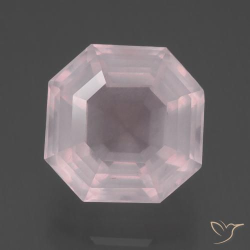 4.74ct Naturale Rosa molto chiaro Quarzo rosa, Taglio smeraldo, Trasparente