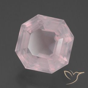 Quarzo rosa Rosa molto chiaro naturale da 4.74 ct, Ottagonale / Taglio smeraldo, Trasparente