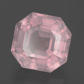 Quarzo rosa Rosa rosa naturale da 7.61 ct, Taglio smeraldo, Trasparente