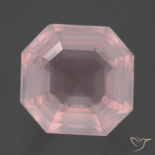 8.64ct Naturale Rosa chiaro Quarzo rosa, Taglio smeraldo, Trasparente