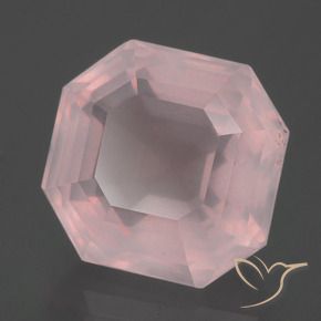 Quarzo rosa Rosa chiaro naturale da 8.64 ct, Ottagonale / Taglio smeraldo, Trasparente