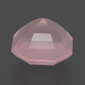 Quarzo rosa naturale rosa da 8,83 ct, taglio smeraldo, trasparente