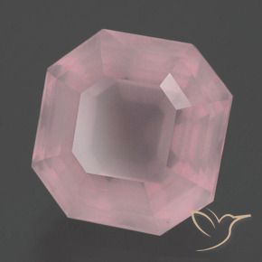 Quarzo rosa Rosa rosa naturale da 9.53 ct, Ottagonale / Taglio smeraldo, Trasparente