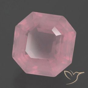 Quarzo rosa Rosa medio naturale da 10.69 ct, Taglio smeraldo, Trasparente