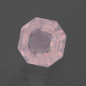 Quarzo rosa naturale rosa da 3,47 ct, taglio smeraldo, trasparente
