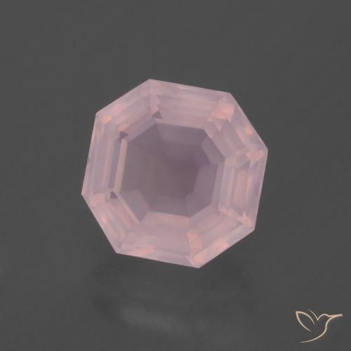 Quarzo rosa naturale rosa da 3,56 ct, taglio smeraldo, trasparente