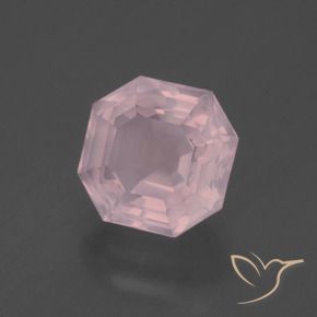 Quarzo rosa Rosa rosa naturale da 3.21 ct, Ottagonale / Taglio smeraldo, Trasparente