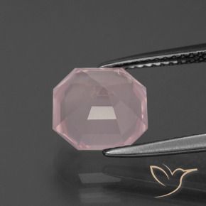 Quarzo rosa Rosa rosa naturale da 3.21 ct, Ottagonale / Taglio smeraldo, Trasparente