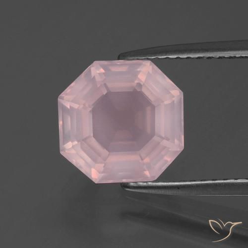 3.55ct Naturale Rosa medio rosa Quarzo rosa, Taglio smeraldo, Trasparente