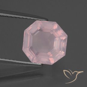 Quarzo rosa Rosa medio rosa naturale da 3.55 ct, Ottagonale / Taglio smeraldo, Trasparente