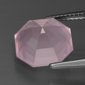 Quarzo rosa Rosa medio naturale da 5.27 ct, Taglio smeraldo, Trasparente