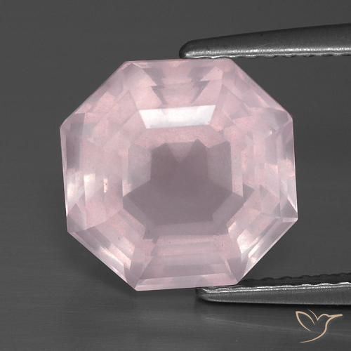 5.01ct Naturale Rosa chiaro Quarzo rosa, Taglio smeraldo, Trasparente