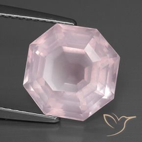 Quarzo rosa Rosa chiaro naturale da 5.01 ct, Ottagonale / Taglio smeraldo, Trasparente