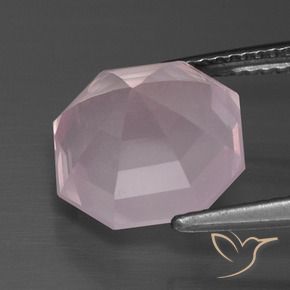 Quarzo rosa Rosa chiaro naturale da 5.01 ct, Ottagonale / Taglio smeraldo, Trasparente