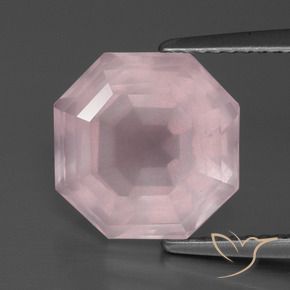 Quarzo rosa Rosa chiaro naturale da 5.01 ct, Ottagonale / Taglio smeraldo, Trasparente