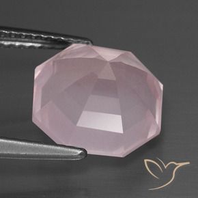 Quarzo rosa Rosa chiaro naturale da 5.01 ct, Ottagonale / Taglio smeraldo, Trasparente