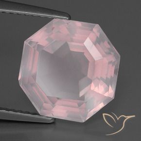 Quarzo rosa Rosa Molto Chiaro naturale da 5.35 ct, Ottagonale / Taglio smeraldo, Trasparente